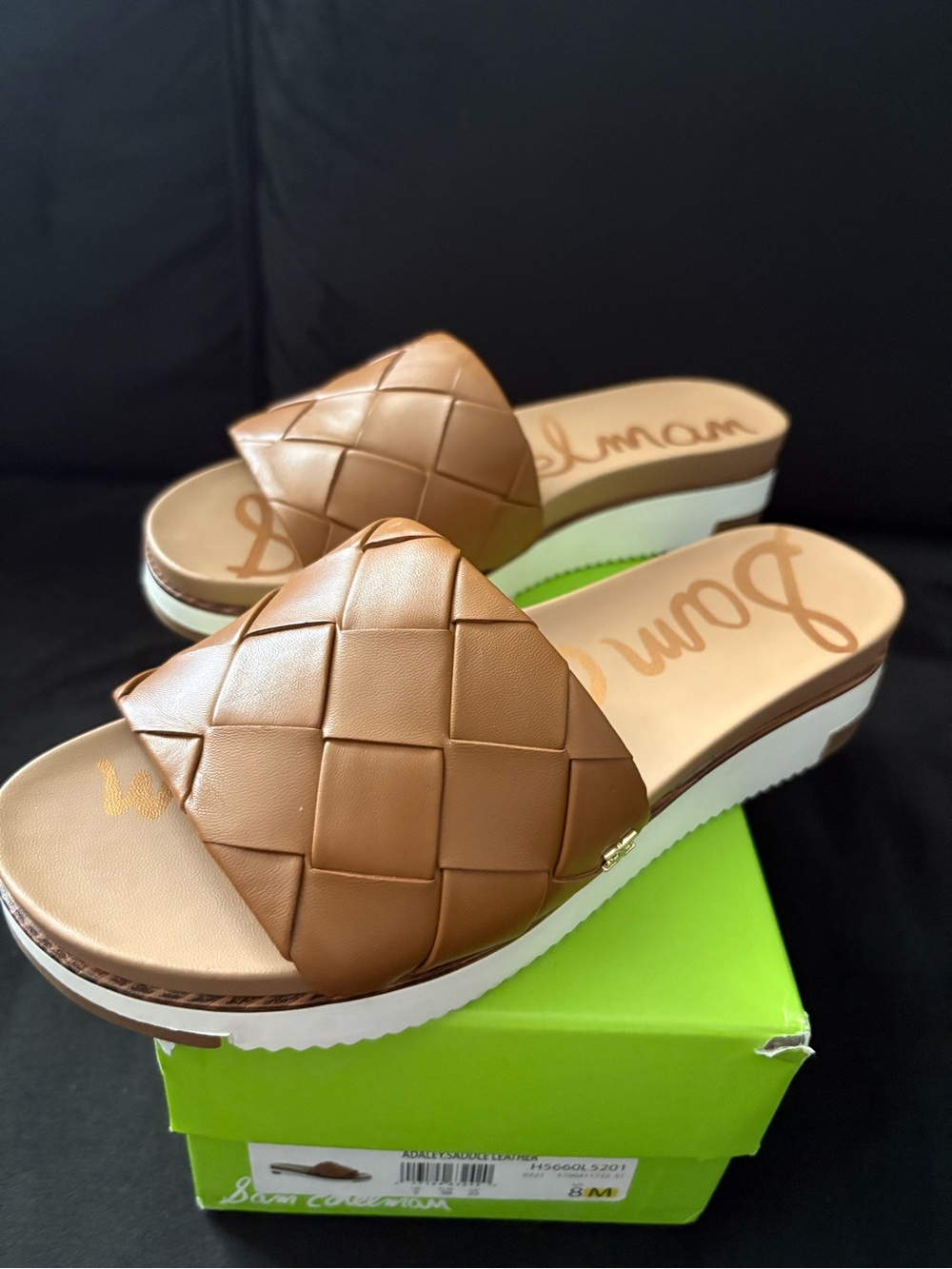 Sam Edelman Tan Woven Leather Slide Sandals - Women's - Picture 3 of 6